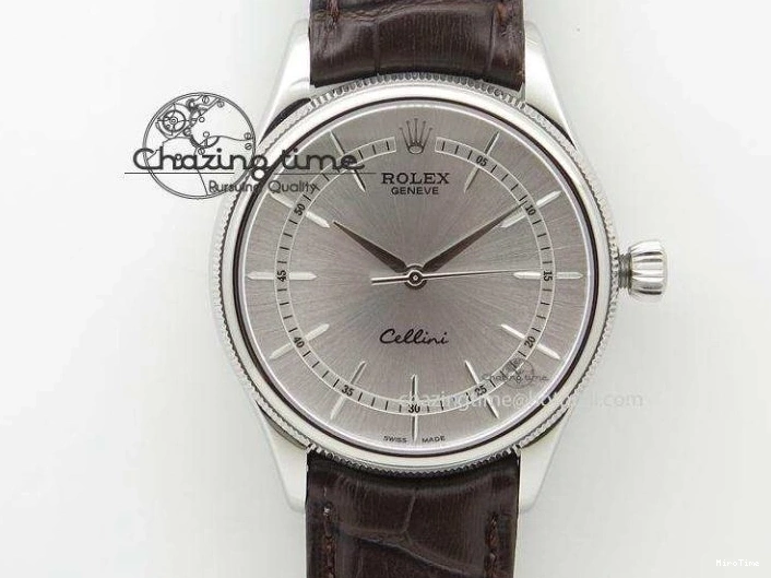 MiroTime 0123 Cellini Time 50509 RG MKF Best Edition White Dial Sticks Marker on Brown Leather Strap A3132 V SoftTouch 3405